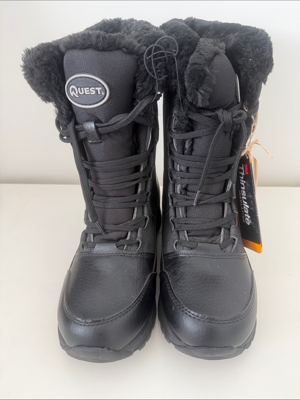 Quest Women's Black Insulated Lace-Up Winter Boots